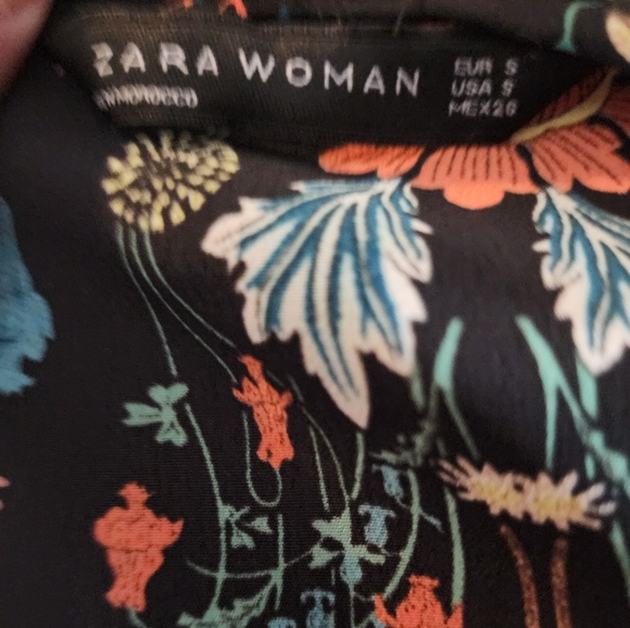 ZARA Floral Dress Long Sleeve Size Small - Picture 3 of 3